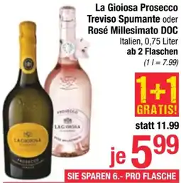 Maximarkt La Gioiosa Prosecco Treviso Spumante oder Rosé Millesimato DOC Angebot