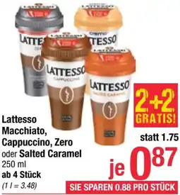 Maximarkt Lattesso Macchiato, Cappuccino, Zero oder Salted Caramel Angebot