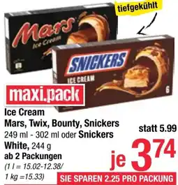 Maximarkt Ice Cream Mars, Twix, Bounty, Snickers oder Snickers White Angebot