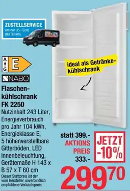Maximarkt Nabo Flaschenkühlschrank Angebot