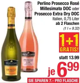 Maximarkt Perlino Prosecco Rosé Millesimato DOC oder Prosecco Extra Dry DOC Angebot
