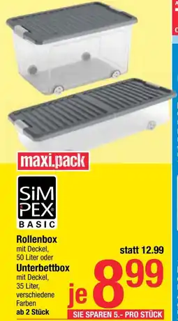 Maximarkt SiM PEX BASIC Rollenbox oder Unterbettbox Angebot