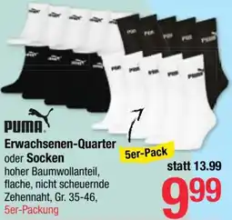 Maximarkt PUMA Erwachsenen-Quarter oder Socken Angebot