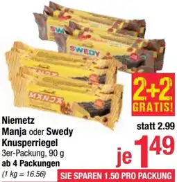 Maximarkt Niemetz Manja oder Swedy Knusperriegel Angebot