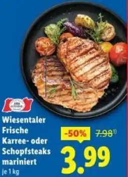 Lidl Wiesentaler Frische Karree- oder Schopfsteaks mariniert Angebot