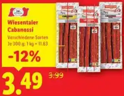 Lidl Wiesentaler Cabanossi Angebot