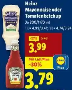 Lidl Heinz Mayonnaise oder Tomatenketchup Angebot
