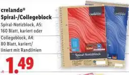 Lidl crelando Spiral-/Collegeblock Angebot