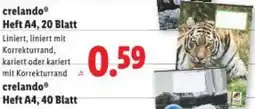 Lidl crelando Heft A4 Angebot