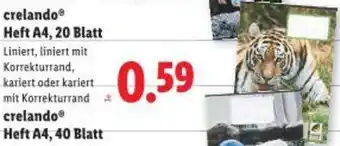 Lidl crelando Heft A4 Angebot