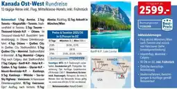 Lidl Kanada Ost-West Rundreise Angebot