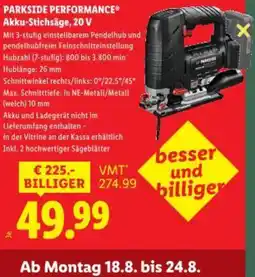 Lidl PARKSIDE PERFORMANCE Akku-Stichsäge Angebot