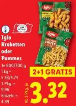Lidl Iglo Kroketten oder Pommes Angebot