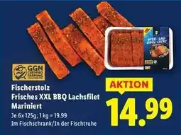 Lidl Fischerstolz Frisches XXL BBQ Lachsfilet Mariniert Angebot