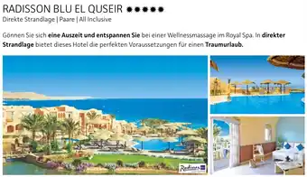 Alltours Radisson blu el quseir Angebot