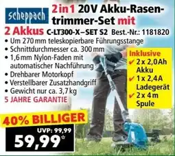 Norma Scheppach Akku-Rasentrimmer-Set C-LT300-X Angebot