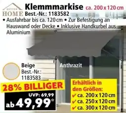 Norma Better Home Klemmmarkise Angebot