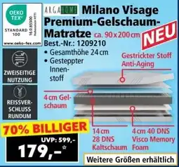 Norma Arga Home Milano Visage Premium-Gelschaum-Matratze Angebot