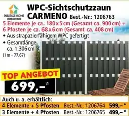 Norma Prestige Home Living Outdoor WPC-Sichtschutzzaun Carmeno Angebot