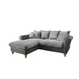 XXXLutz Ecksofa in Chenille, Mikrofaser Anthrazit, Grau Angebot