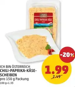 PENNY Ich bin österreich chili-paprika-käse- scheiben Angebot