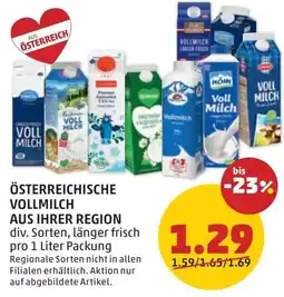 PENNY Österreich vollmilch aus ihrer region Angebot