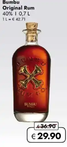 Travel FREE Bumbu Original Rum Angebot