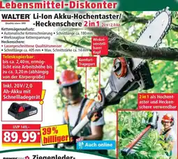 Norma WALTER Li-Ion Akku-Hochentaster/ -Heckenschere 2 in 1 Angebot