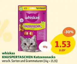 Fressnapf whiskas KNUSPERTASCHEN Katzensnacks Angebot