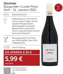 Weinwelt Interspar Dockner Burgunder-Cuvée Pinot Noir - St Laurent 2021 Angebot