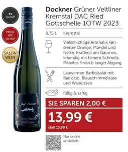 Weinwelt Interspar Dockner Grüner Veltliner Kremstal DAC Ried Gottschelle 1ÖTW 2023 Angebot
