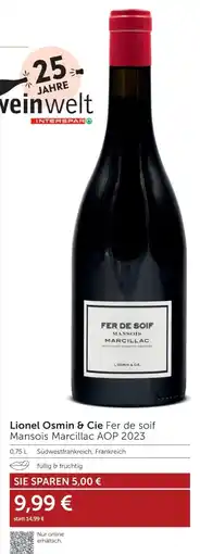 Weinwelt Interspar Lionel Osmin & Cie Fer de soif Mansois Marcillac AOP 2023 Angebot