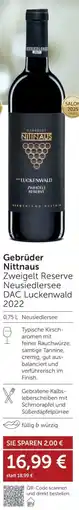 Weinwelt Interspar Gebrüder Nittnaus Zweigelt Reserve Neusiedlersee DAC Luckenwald 2022 Angebot