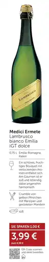 Weinwelt Interspar Medici Ermete Lambrusco bianco Emilia IGT dolce Angebot