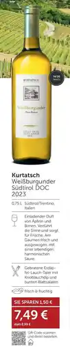 Weinwelt Interspar Kurtatsch Weißburgunder Südtirol DOC 2023 Angebot