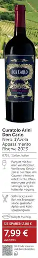 Weinwelt Interspar Curatolo Arini Don Carlo Nero d'Avola Appassimento Riserva 2023 Angebot