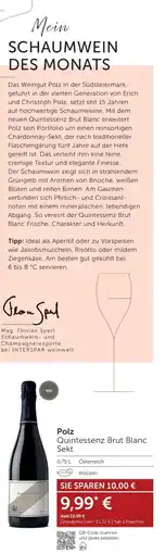 Weinwelt Interspar Polz Quintessenz Brut Blanc Sekt Angebot