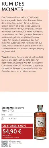 Weinwelt Interspar Eminente Reserva Rum 7 YO Angebot