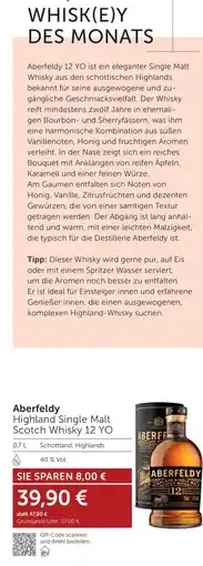 Weinwelt Interspar Aberfeldy Highland Single Malt Scotch Whisky 12 YO Angebot