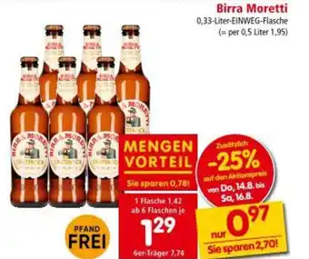 Interspar Birra Moretti Angebot
