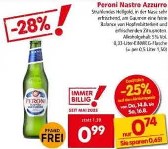 Interspar Peroni Nastro Azzurro Angebot