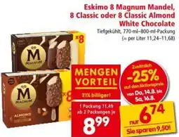 Interspar Eskimo 8 Magnum Mandel, 8 Classic oder 8 Classic Almond White Chocolate Angebot