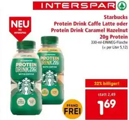 Interspar Starbucks Protein Drink Caffe Latte oder Protein Drink Caramel Hazelnut Angebot