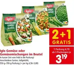 Interspar Iglo Gemüse oder Gemüsemischungen im Beutel Angebot