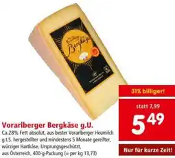 Interspar Vorarlberger Bergkäse g.U. Angebot