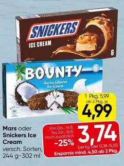 Spar Mars oder Snickers Ice Cream Angebot