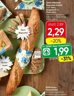 Spar SPAR PREMIUM Baguette Klassik oder Korn hergestellt in Österreich Angebot