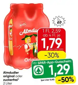 Spar Almdudler original oder zuckerfrei Angebot