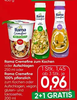 Spar Rama Cremefine zum Kochen oder Aufschlagen Angebot