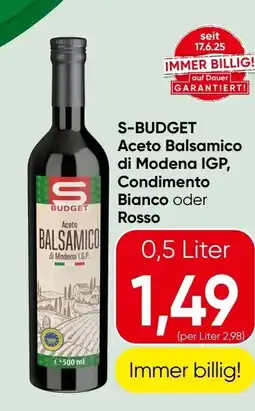 Spar S-BUDGET Aceto Balsamico di Modena IGP, Condimento Bianco oder Rosso Angebot